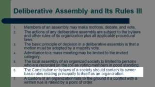 Roberts Rules of Order Deliberative Assembly and Its Rules III 12 [upl. by Notelrahc]