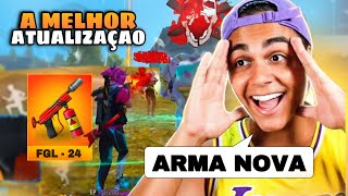 TESTEI A NOVA ARMA DO FREE FIRE NA NOVA ATUALIZAÇÃO VEJAM COMO FOI  FREITAS JOGANDO FF SOLO RANK… [upl. by Trueman]