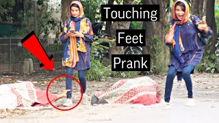 Touching Cute Girls Feet Prank ThatWasCrazy [upl. by Htrahddis]