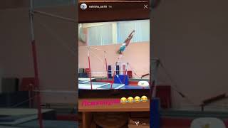 Throwback Tatiana Nabieva falls off bars and throws a tantrum 😂😂 [upl. by Eirrehs463]