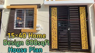 15×40 House Plan  15×40 1bhk Home Design Plan  600sqft Planing  Kavirdev Home Tour [upl. by Alyhs3]