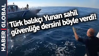 Türk Balıkçı Teknesini Taciz Eden Yunan Sahil Güvenliği Geldiği Gibi Geri Gitti [upl. by Dutchman480]