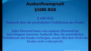 Auskunftsanspruch nach §1686BGB I KGPG [upl. by Gipps5]