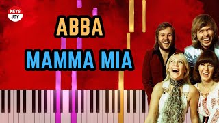 🎹 ABBA  Mamma Mia  Piano and Keyboard Tutorial  with Lyrics [upl. by Aihsenod]