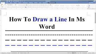 How To Draw Line In Word [upl. by Malley]