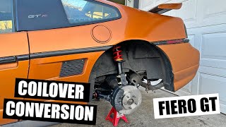 Upgrading My Fiero GTs Handling Coilover Conversion Install [upl. by Eirffej]