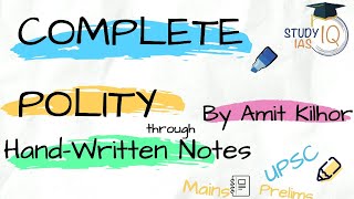 Complete Polity Through Hand Written Notes For UPSC Prelims amp Mains  Topper Notes [upl. by Aleehs626]