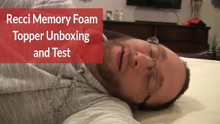 Recci 3 Inch Memory Foam Topper Unboxing and First Impression [upl. by Krauss]