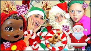 BABY ALIVE chills with SANTA ELVES and FAILS The Lilly and Mommy Show The TOYTASTIC Sisters SKIT [upl. by Arocal]