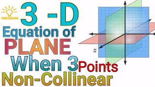 Equation of a Plane Passing Through 3 Three Points 3d class12 [upl. by Arraeic467]