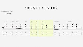 Song of Seikilos Bass Tabs HQ [upl. by Nylrats]