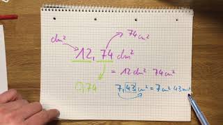 Flächeneinheiten in Kommaschreibweise verstehen Grundlagen Flächen 44 [upl. by Helsa]