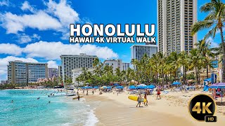 Honolulu Hawaii 4K  Virtual Walking Tour RELAXING [upl. by Andros]