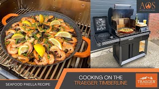 TRAEGER TIMBERLINE RECIPES  SEAFOOD PAELLA RECIPE [upl. by Nereids603]