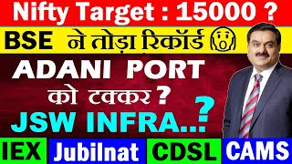 Nifty Target 15000 🔴 Adani Port को टक्कर JSW Infra 🔴 BSE🔴 IEX🔴 Jubilant Food🔴 CDSL🔴 CAMS🔴 SMKC [upl. by Warden]