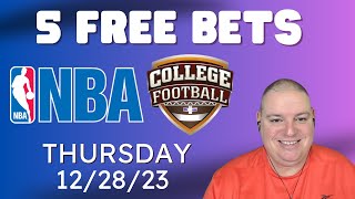 Thursday 5 Free Betting Picks amp Predictions  122823 l Picks amp Parlays [upl. by Allehcram]