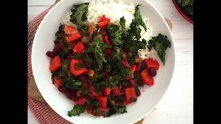 Mexican Vegetable Chilli with Spicy Kale Crisps [upl. by Farrow]