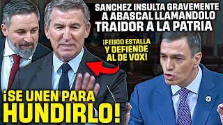 💥¡¡INSUPERABLE💥FEIJÓO DEFIENDE a ABASCAL de los INSULTOS de SÁNCHEZ ¡¡Y SE UNEN PARA HUNDIRLO [upl. by Fong]