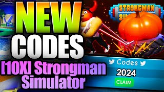 10X Strongman Simulator CODES  ROBLOX 2024 [upl. by Saideman690]