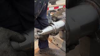 How to replace damaged trailer axle spindle damagedtrailer truck trailer mechanic [upl. by Peppard]