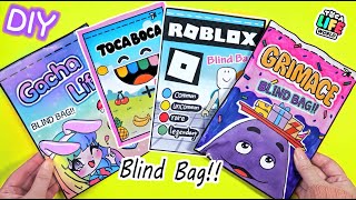 Paper Diy✨Blind Bag Unboxing outfits gachalife tocaboca roblox grimace [upl. by Nirej]