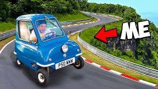 Worlds Smallest Car On Worlds Largest Race Track [upl. by Kire678]