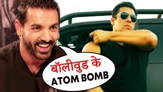 Salman Khan Is The ATOM BOMB Of Bollywood Says John Abraham On RACE 3 TRAILER [upl. by Boycey]