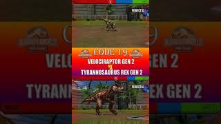 VELOCIRAPTOR GEN 2 VS TYRANNOSAURUS REX GEN 2  JURASSIC WORLD THE GAME [upl. by Alisia]