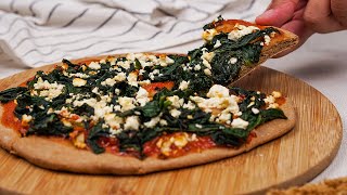 Pizza mit Spinat und Feta [upl. by Nahij]