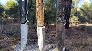 CUCHILLOS 🔪 DE BUSHCRAFT ESPAÑOLES FILO ESCANDIpruebasMUELACÚDEMAN JOKERbushcraftcuchillos [upl. by Aubrie]