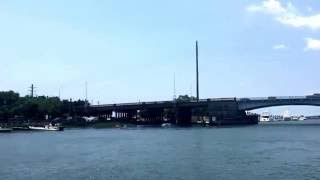 Wrightsville Beach Bridge from the water Draw bridge from Wilmington NC to Island Intercostal water [upl. by Melone454]