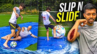 SLIP N SLIDE FUßBALL CHALLENGE endet BRUTAL [upl. by Arron638]