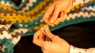 Granny Stitch Crochet Afghan Blanket Tutorial [upl. by Rimaj]