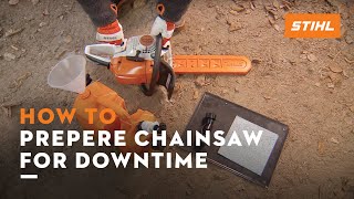 How to prepare your chainsaw for longer periods of downtime  Instruction [upl. by Ameen]