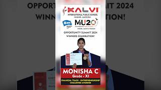 Monisha  MU20 SUMMIT 2024  SPECIAL MENTION AWARDEE  Kalvi Intercontinental IGCSE School [upl. by Quintin7]