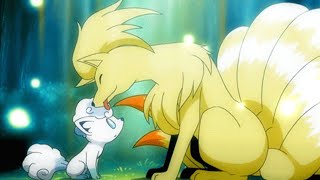 Alolan Vulpix meets Kanto Ninetales  Cute Moment  Pokemon Sun and Moon [upl. by Obie]