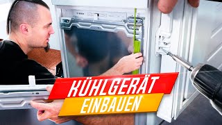 Kühlschrank einbauen Einbaukühlschrank mit Festtürtechnik montieren [upl. by Swan730]