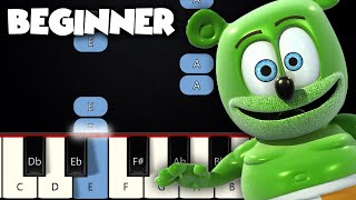 The Gummy Bear Song  BEGINNER PIANO TUTORIAL  SHEET MUSIC by Betacustic [upl. by Hurff]