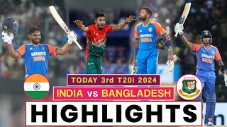 India vs Bangladesh 3rd T20 Highlights 2024  India vs Bangladesh Highlights 2024  Sanju Samson [upl. by Katherine]