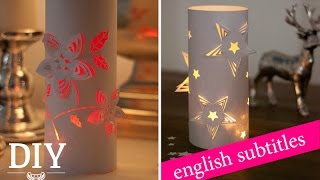 Weihnachtsdeko basteln  3DDekoWindlichter Tutorial  3D wind lights Howto  Deko Kitchen [upl. by Adnowal643]