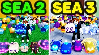 Rolling 100 Fruits in the 2nd Sea vs 3rd sea Blox Fruits [upl. by Kathe]