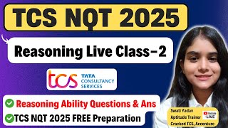 TCS NQT 2025 Reasoning Questions amp Answers  TCS Reasoning Previous Year Questions  TCS NQT 2025 [upl. by Yerbua520]