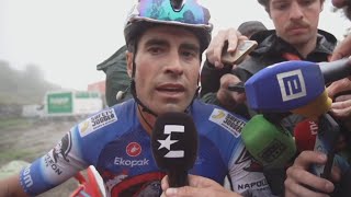 MIKEL LANDA ENTREVISTA EN META ETAPA 16 LAGOS DE COVADONGA VUELTA ESPAÑA 2024 [upl. by Enyr459]