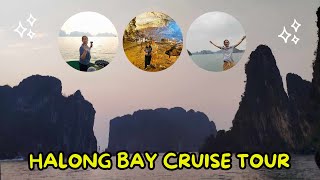 HALONG BAY Day Tour by Otis Cruise  Surprise Cave Luon Cave Ti Top Island and Food [upl. by Gilliam]