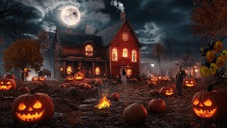 Haunted Farm Halloween Night 👻 Spooky Halloween Ambience with Exploding Pumpkins Crackling Fire [upl. by Ernestus]