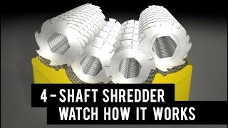 Industrial shredder how does a four shaft shredder work [upl. by Follansbee271]