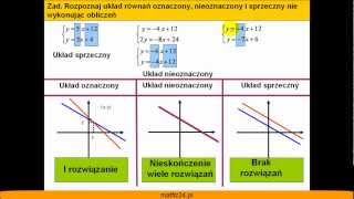 Układy równań oznaczone nieoznaczone i sprzeczne  Matfiz24pl [upl. by Ylime282]