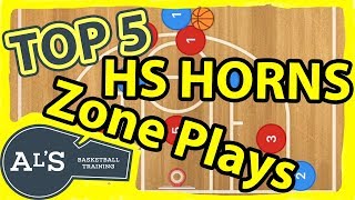 Top 5 High School Horns Zone Basketball Offense Plays [upl. by Kingsly]