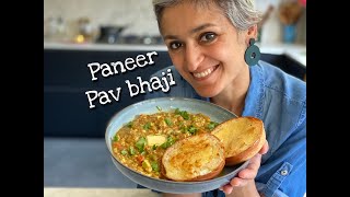 PANEER PAV BHAJI in 30 minutes  30 Minute Indian  Quick pav bhaji at home  Food with Chetna [upl. by Ynohtnacram]