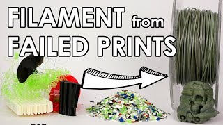 Recycle your failed 3D prints Make new filament at home [upl. by Weatherby]